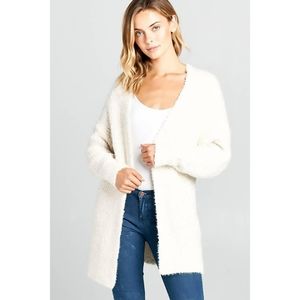 NWT IVORY KNIT MID-LENGTH CARDIGAN
